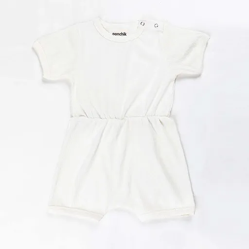 Ponchik Babies + Kids - Ribbed Cotton Romper - Daisy