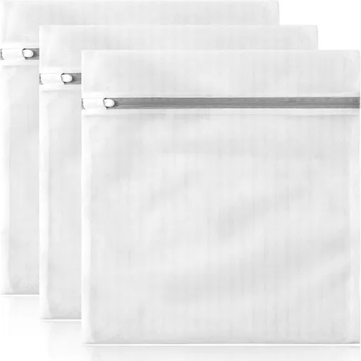 Set of 3 Mesh Laundry Bags - Large Bags - Delicate Clothes - Perfect for Washing Machines - Jackets - Jeans - 60 x 60 cm - Household Accessory