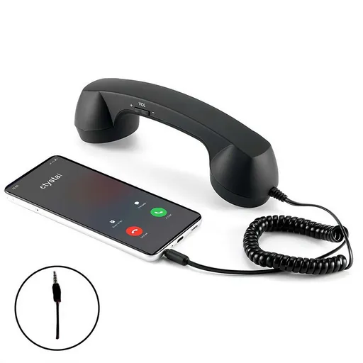 Phone Retro Handset, Phone Retro Phone Handset, 2026 New Bluetooth Retrophone, Vintage Telephone to Landline Adapter Black