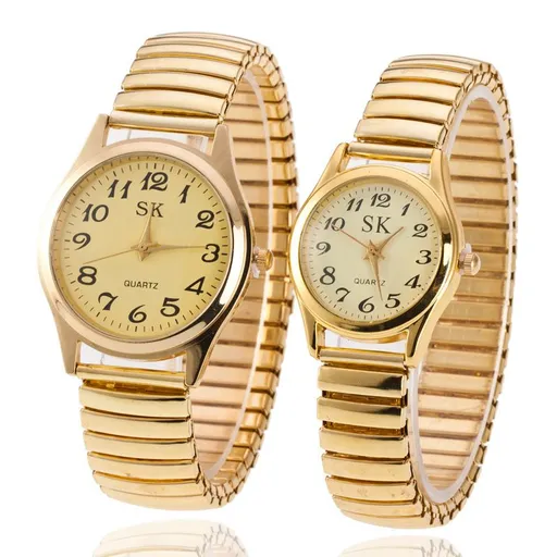 Quartz Watch Stainless Steel Elastic Band 38mm Gold large