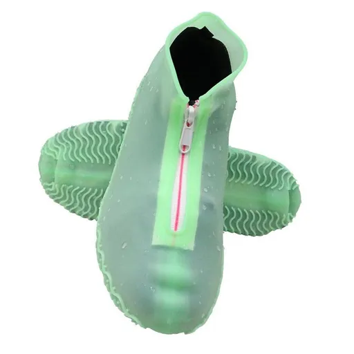 Waterproof Silicone Shoe Covers Reusable Overshoes - Green - M