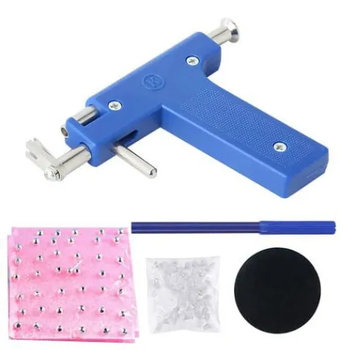 Ear Piercing Gun Kit Disinfect- Safety Earring Piercer Machine Studs Nose Clip Body Jewelry No Pain Stud Piercing Tool Gun with 72 ear stud