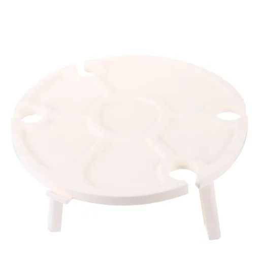 Compact Foldable Table, White Plastic, Easy Carry for Home and Beach Use