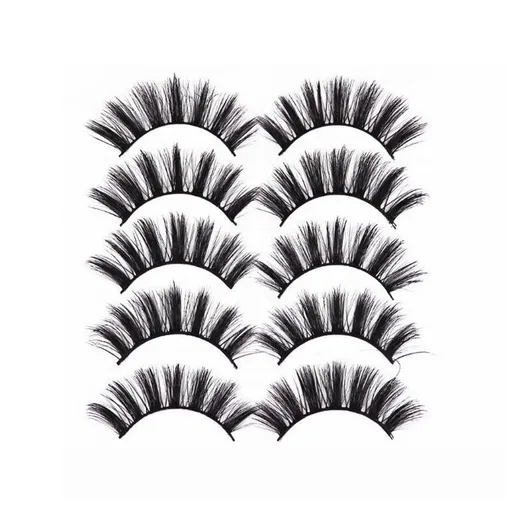 5 Pairs 3D Thick Mink Fake False Eyelashes Natural Long Wispy Makeup Lashes Au - 3D-47