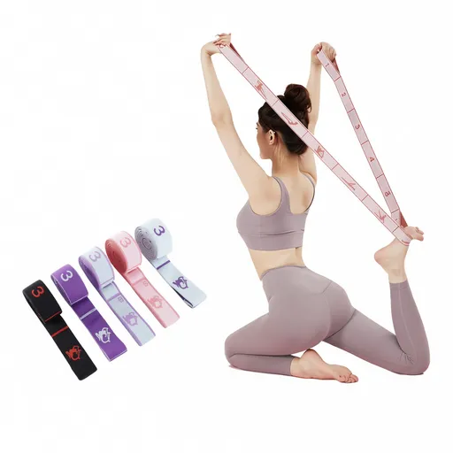 Resistance Band Yoga Fitness Digital Style Black and purple-digital style [8 grids]