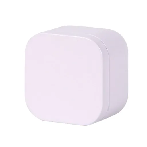 Square Metal Tea Caddy with Secure Lid for Loose Leaf Tea, Coffee, Sweets and Small Dry Goods, Compact Kitchen Storage Tin, Light Lavender
