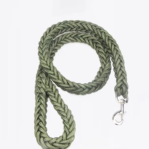 Nylon Dog Leash 8 Strand Braided Pet Walking Rope Army green S-rope length 1.3m thick 1.5cm