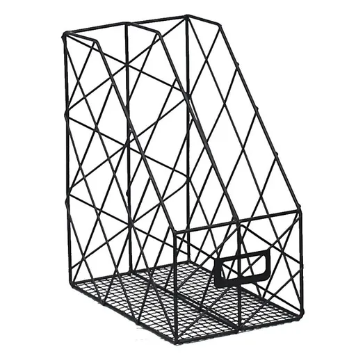 Metal Scandinavian creative style simple vertical file storage rack, office desk bookshelf newspaper storage grid storage basket
