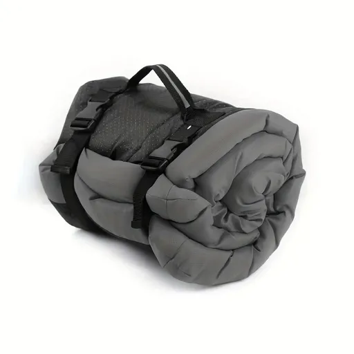 High-quality moisture-proof thick portable camping dog bed suitable for medium / large / small dogs - durable polyester outdoor mat with handle foldable design suitable for travel home and camping trips camping bed.GREY