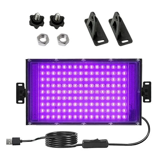 High-Efficiency 96 LED UV Curing Light for Resin and Epoxy Crafting – USB-Powered Desktop Lamp for DIY Jewelry, Halloween Ornaments, and Quick-Dry UV Glue Projects with Adjustable Stand (144LEDS)