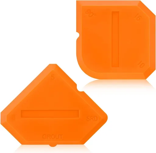 2 Pieces Caulking Tool Set Silicone Sealant Grout Tool for Kitchen Bathroom Floor Sealant Sealing(Orange)