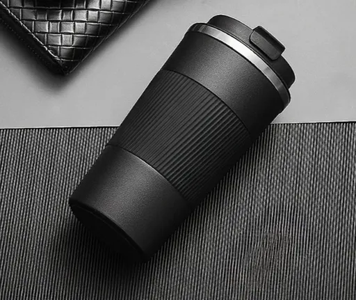 380 ml Leakproof Travel Mug, Insulated Coffee To Go Cup with Secure Lid for Commuting, Office, Car and Daily Drinks, Black