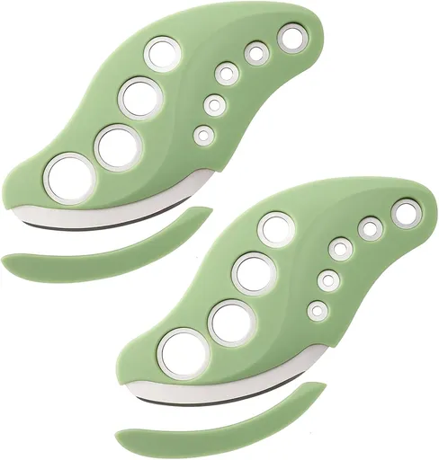 Herb Stripper Tool 2-Pack, 9-Hole Stainless Steel Herb Cutter for Fresh Herbs, Kitchen Leaf Stripping Tool for Kale, Chard, Collard Greens, Thyme, Basil, Rosemary