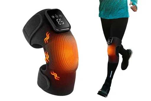 Knee Massager with Heat Vibration Electric Heated Knee Brace with 3 Heat Levels