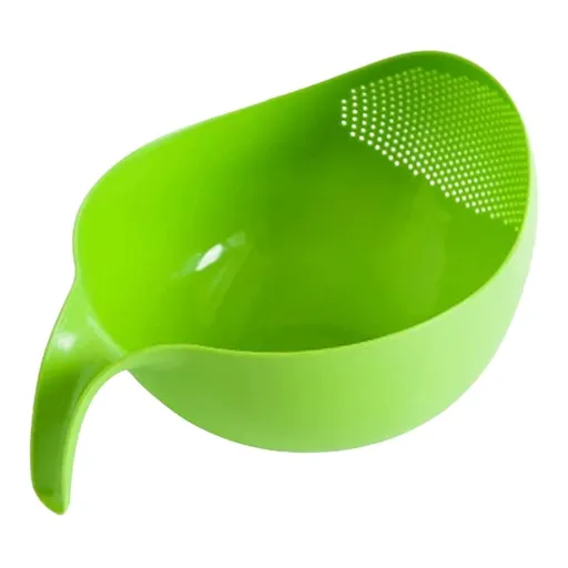 1 Pcs Rice Strainer with Handle, Lightweight Rice Washer Strainer Bowl with Smart Design, Home Rice Colander Rice Washing Filter Strainer for Easy Water Draining Cereals Pasta Vegetables Fruits