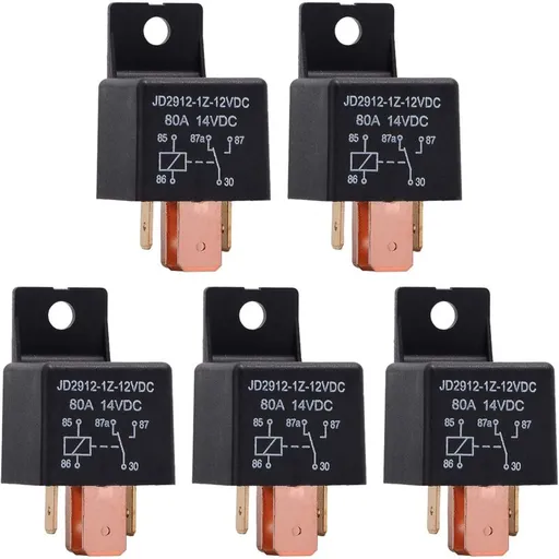 5 pcs 5 Pin Relay 12V 80A, Automotive Relay Jd2912-1Z-12Vdc 80A 14Vdc Spdt Truck Boat Van Vehicles Switch