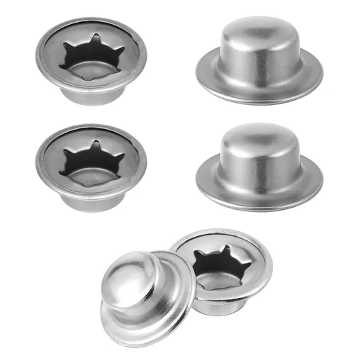 3/8" Push on Pushnut Caps, 6 Pcs 3/8" Axle Cap Nut Spring Steel for Rolling Bins Lawn Push Wagons Hand Trucks