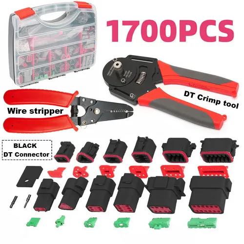 BLACK??1700X Deutsch DT Connector Kit Genuine Deutsch Crimp Tool Auto Marine