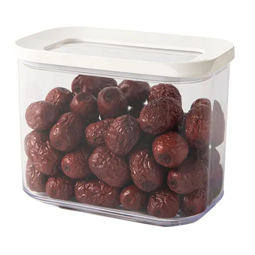 Airtight Food Storage Container 1000ml PET Clear Sealed Dry Food Storage Canister for Cereal Grain Rice Pantry Kitchen Organization