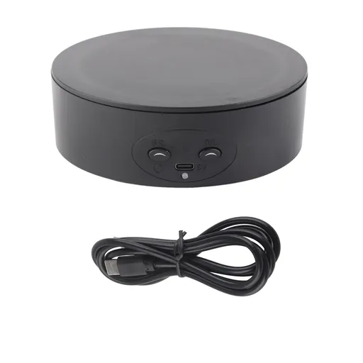 360 Degree Rotating Display Stand Maximum Load 6.6lb Electric Rotating Turntable for Wine Bottles Cosmetics WatchesBlack
