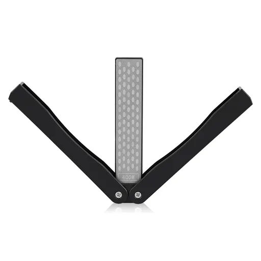 Outdoor Camping Folding Double Sided 400/600# Sharpener Stone Whetstone Sharpening Tool (Black)