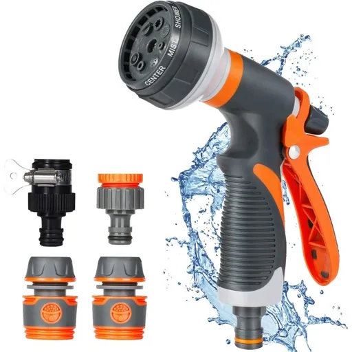 Garden Sprayer, 8 Watering Modes Watering Gun With 4 Interface For Car Washing, Gardens, Plants, Pets