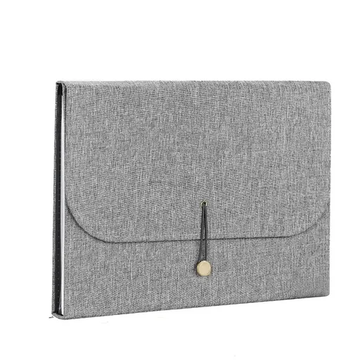 Vintage Fashion Expandable File Folder, Letter Size, 13 Pockets,Expanding File Folder Document Organizer A4 Indexed File Case, grey