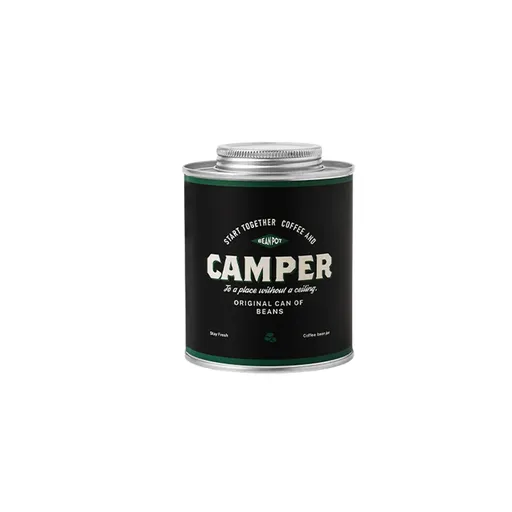 Coffee Bean Storage Canister with Valve Portable Tin Container for Travel - Black