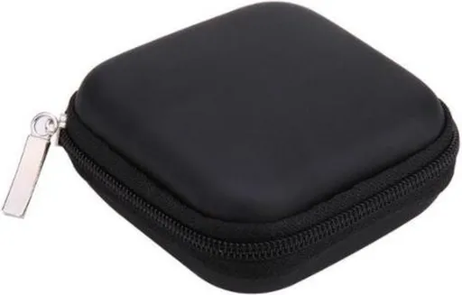 Hard Case Earphone Case | Storage Bag for Earphones | Cable Pouch | Storage Case for Cable | In-Ear Earphones | Key Holder | Coin Holder | Keys | Coins | Travel Bag | Black | Storage Bag | Storage Space | Phone Accessories | Electronics Protector