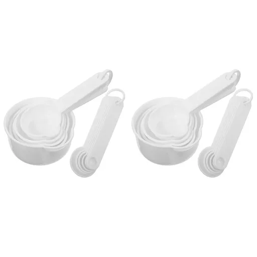 2 Sets Plastic Measuring Spoon and Cup Set for Baking, Cooking, Kitchen Tools, Tablespoons and Cups for Accurate Measurement