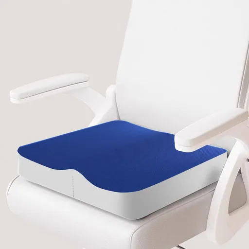 Comfort Seat Cushion , Non-Slip Orthopedic Memory Foam , Back and Tailbone Relief , for Car, Travel, Office, Wheelchair, Blue, 39.9 x 39.9 x 5.3 cm