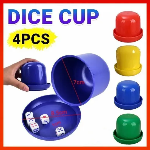 4PCS Dice Cup Set with Trays and Dice for Party Tabletop Board Games