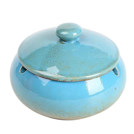 Ashtray, Outdoor Ashtray with Lid Smokeless Waterproof Ash Tray, Ceramic Ashtray for Cigarettes Home Office, Porch Patio