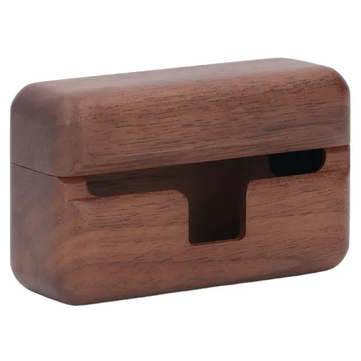 Wooden Earbud Case Cover Handcrafted Anti Scratch Anti Drop Walnut