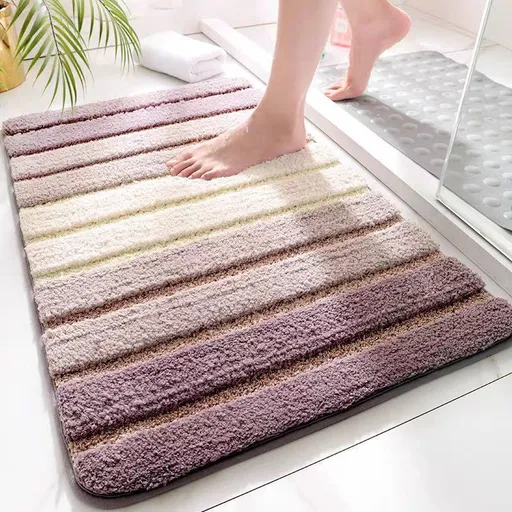 Non-slip Water Absorbent Bath Mat Light Purple