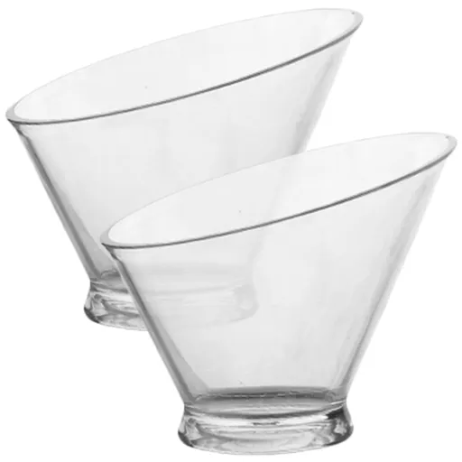 2Pcs Plastic Dessert Bowls for Food Serving Clear and Portable