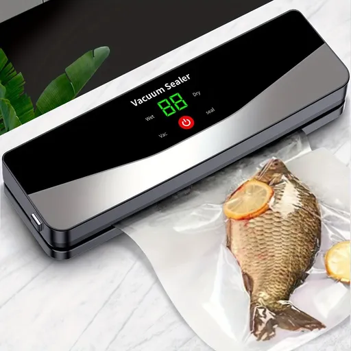 Silver Black USB Charging Food Vacuum Sealer Indoor Kitchen Outdoor Camping Food