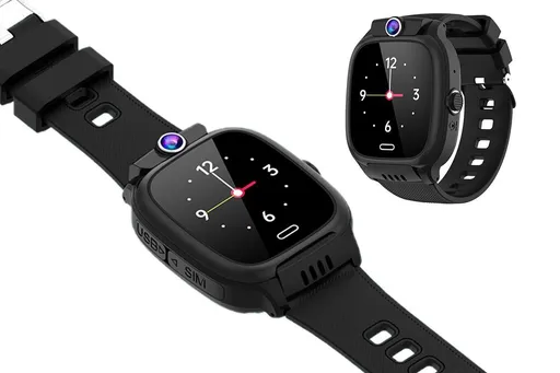 4G Smart Phone Watch Dual Positioning Alarm Water-Resistant Smart watch-Black