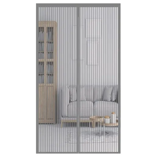 Magnetic Door Screens - 90x210 cm Self-closing - High-Density Insect Screen - No Drilling Required - Grey