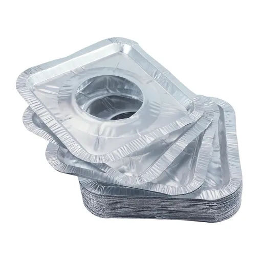 Gas Burner Liners (40 Pack) 8.5" Disposable Aluminum Foil Square Stove Burner Covers - Gas Range Protector Foil Liners to Catch Oil,Grease and Food Spills