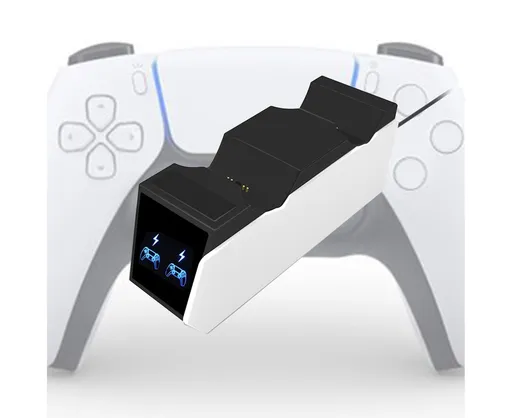 Durable Charging Stand Controller Fast Dual Charger for PlayStation 5 Gamepad Black White