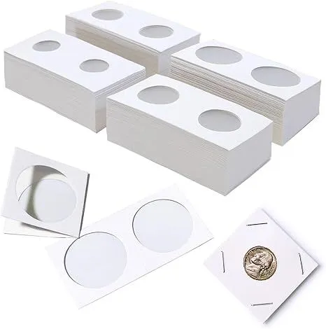 Cardboard Coin Holders 200 Piece 2 x 2 Assorted Sizes High Quality