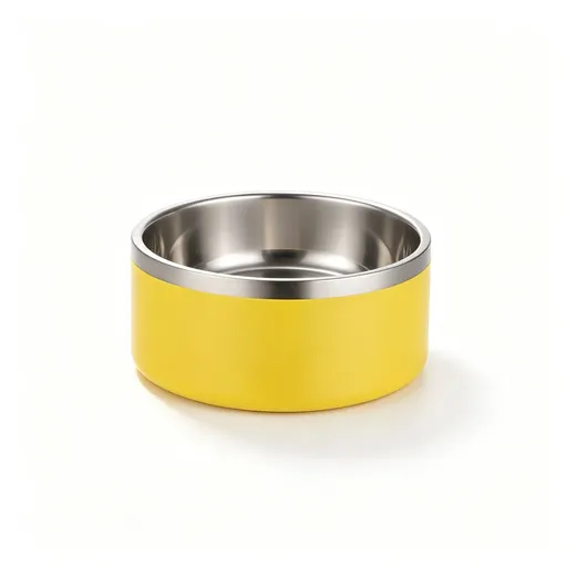 100oz 304 Stainless Steel Cat Dog Bowl | Extra Large Capacity Pet Bowl | Non-Slip Heavy Duty | Yellow | for Giant Dogs & Multi-Pet Households | Christmas Extra Large Feeder