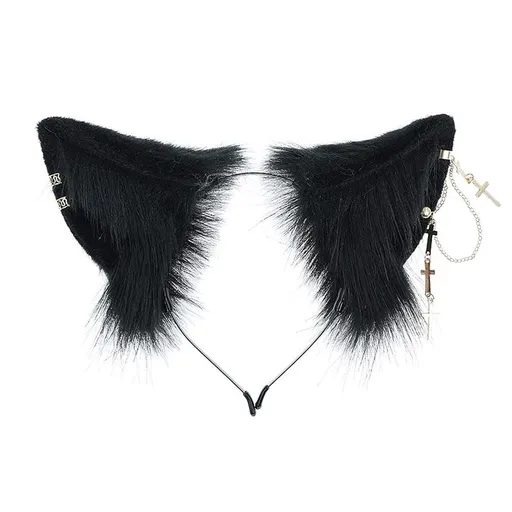 Cat Cosplay Ears Accessories Punk Gothic Cross Cat Ears Headbands Clips Ears Accessories Punk Headbands Clips