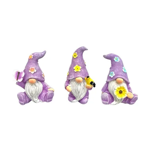 3 Pack Easter Gnome Decoration Resin Desktop Ornaments Cute Gnomes for Balcony Potted Plants Spring Holiday Gift Home Decor