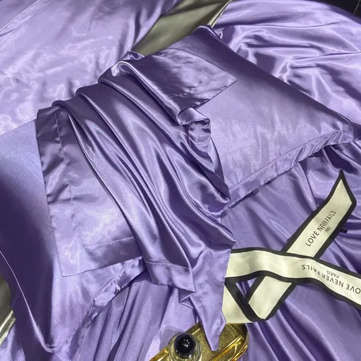 Pillowcase Polyester Satin Soft Anti Wrinkle [silky and anti-wrinkle]-elegant purple Ordinary 48x74cm [single pack]