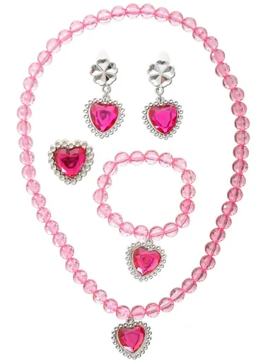Jewellery Set Hot Pink 4 Piece Girls Princess Costume Accessories