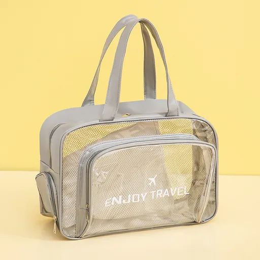 Waterproof beach bag with wet and dry separation, gym and swim storage bag, toiletries and cosmetic bag for swimsuits and goggles (Gray has shoe compartment)