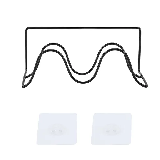 Double Layer Shoes Rack Hanger Shelf Holder Wall Mounted Shoes Rack (Black)