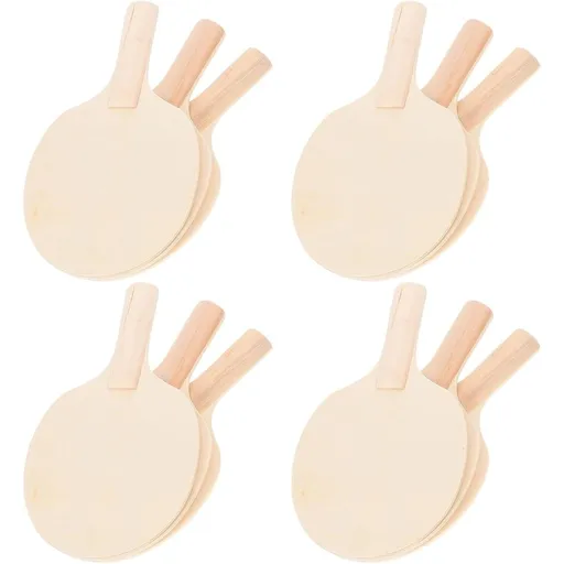 12Pcs DIY Wooden Ping Pong Paddle Blank Unpainted for Painting